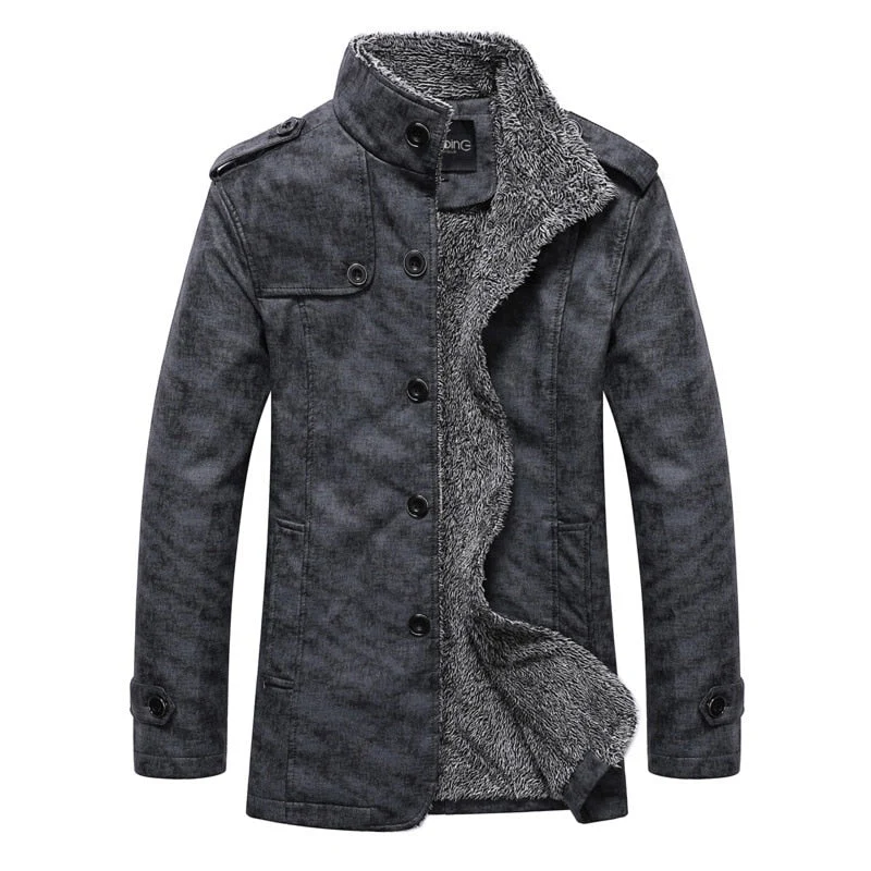 Windbreaker Leather Long Coats Jacket for Men - Image 1
