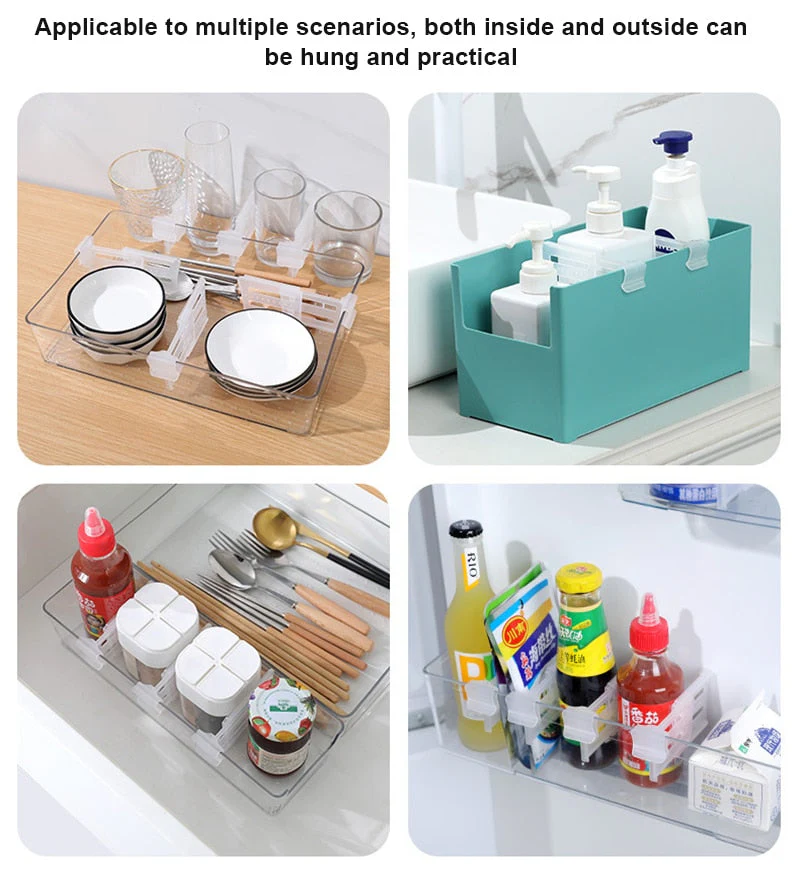 4pcs Retractable Refrigerator Shelf Organizer Divider - Image 2