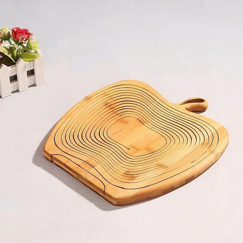 Foldable All-Natural Wooden Fruit Bowl - Image 2