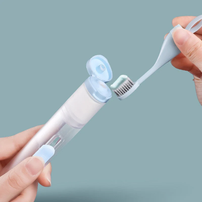 2in1 Portable Folding Travel Toothbrush Kit - Image 2