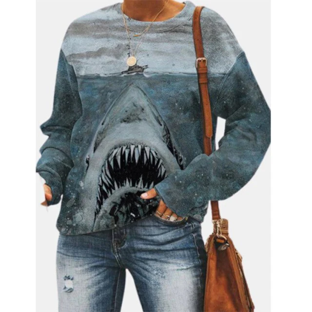 Vintage Artsy Shark Sweatshirt - Image 2
