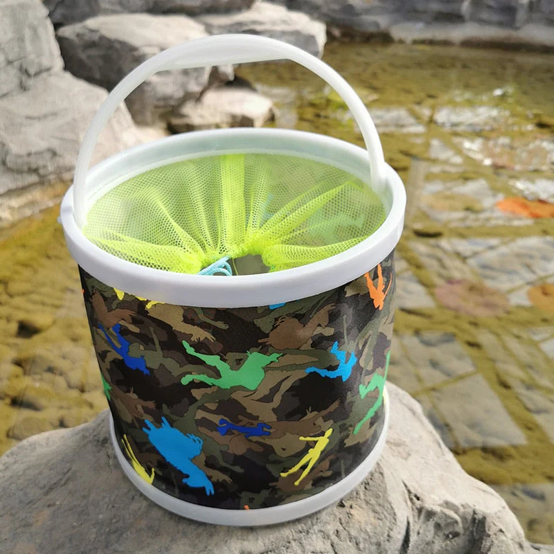 Foldable Canvas Camping Fishing Bucket - Image 2