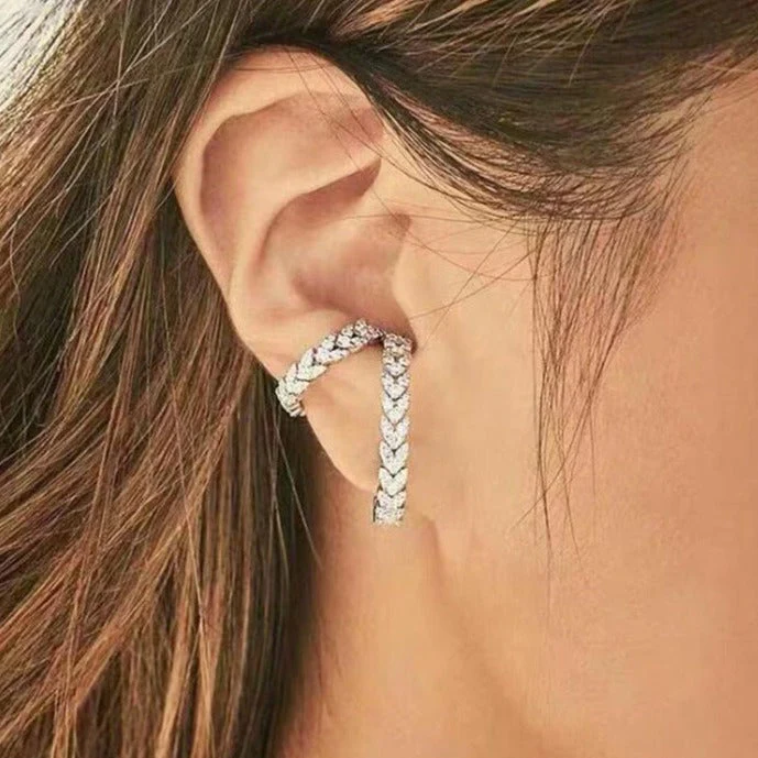 Elegant Zircon Crystal Clip-On Earrings - Image 1