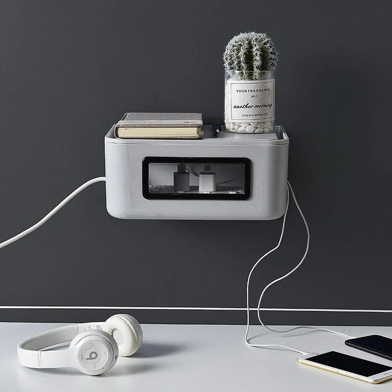 Wall-Mounted Wifi Cable Socket Storage Organizer Box - Image 2
