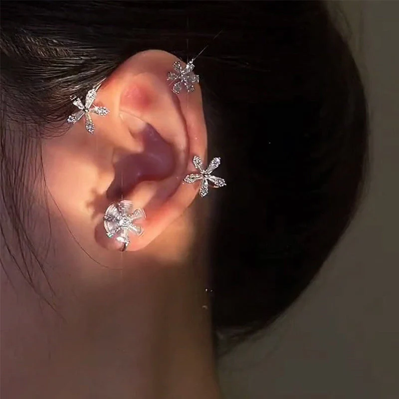 Rotating Windmill Zircon Sparkling Earring - Image 2