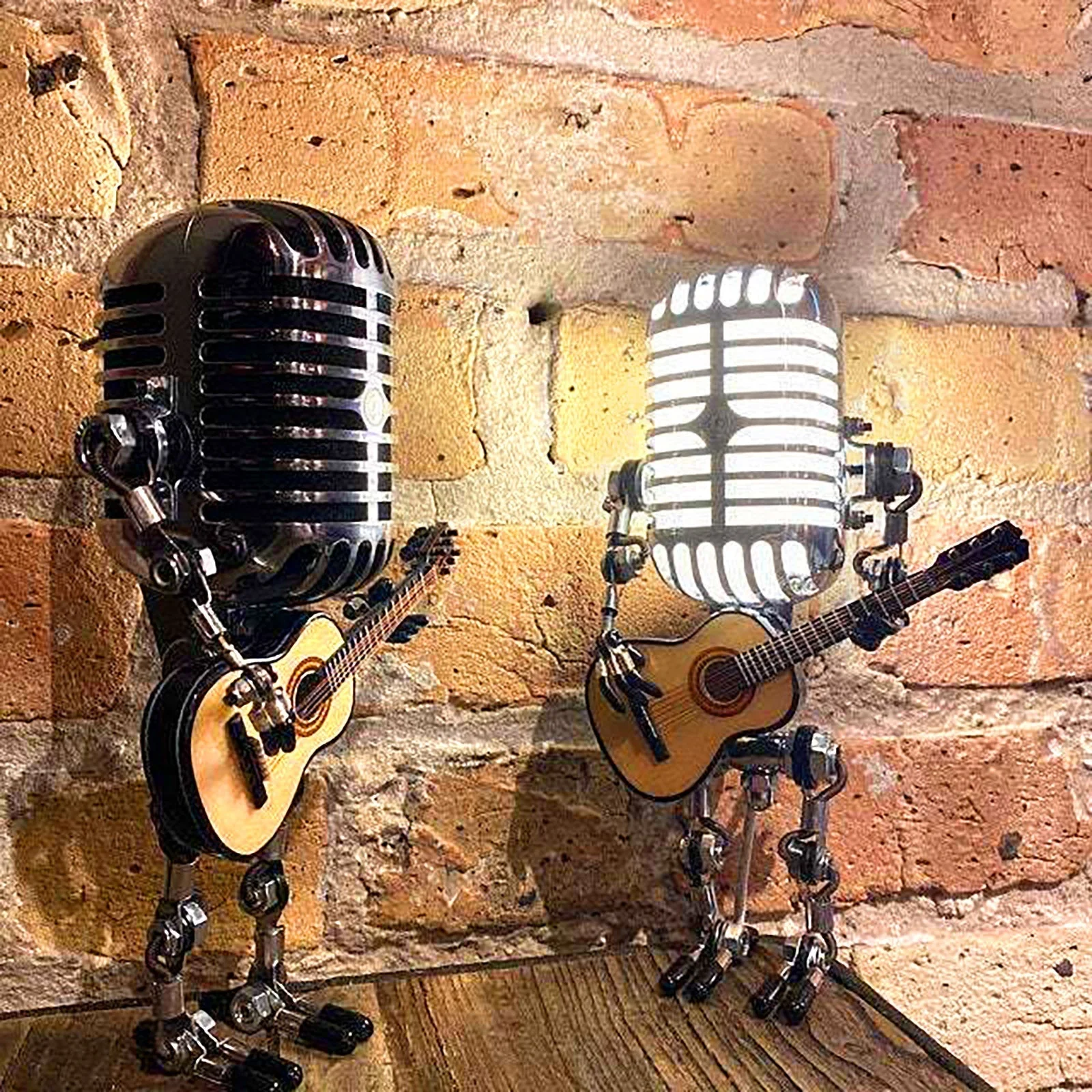 Vintage Guitar Playing Microphone Robot Lamp - Image 1