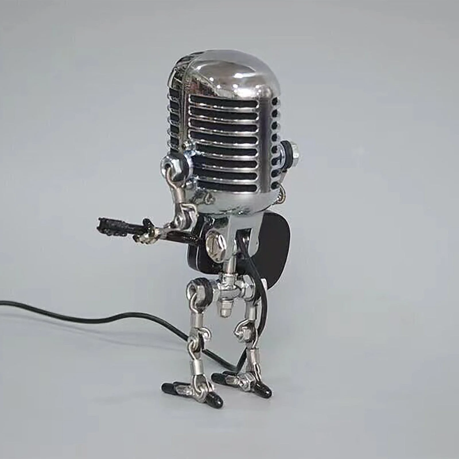 Vintage Guitar Playing Microphone Robot Lamp - Image 3