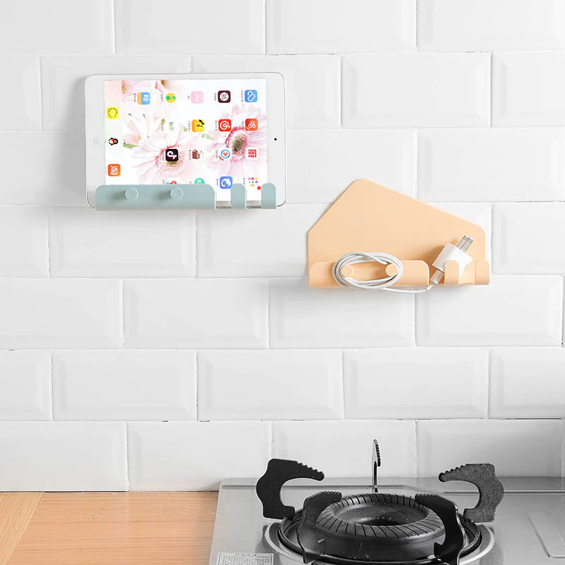 Wall-Mounted Sticky Organizer Phone Holder Rack