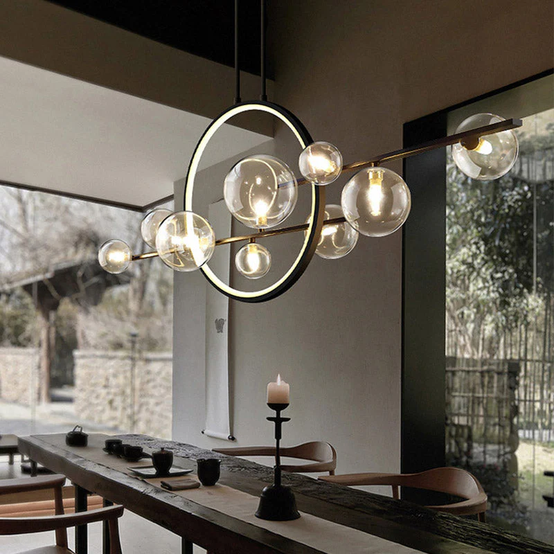 Minimal LED European Modern Ring Bubble Chandelier - Image 1