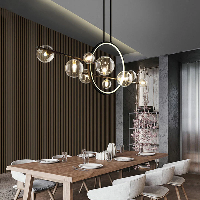 Minimal LED European Modern Ring Bubble Chandelier - Image 2