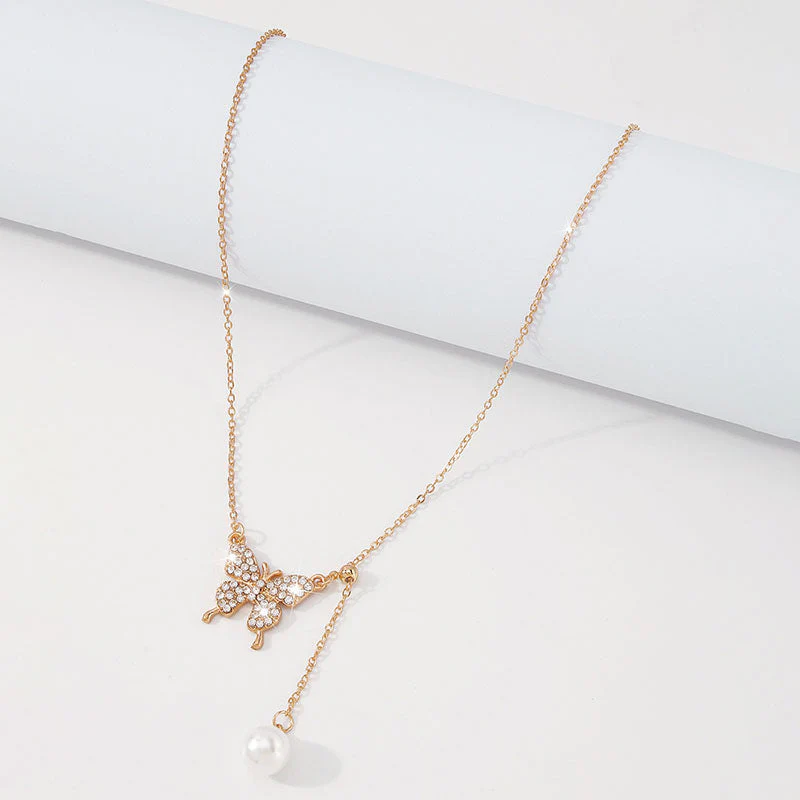 Butterfly Pendant Zircon Necklace - Image 3