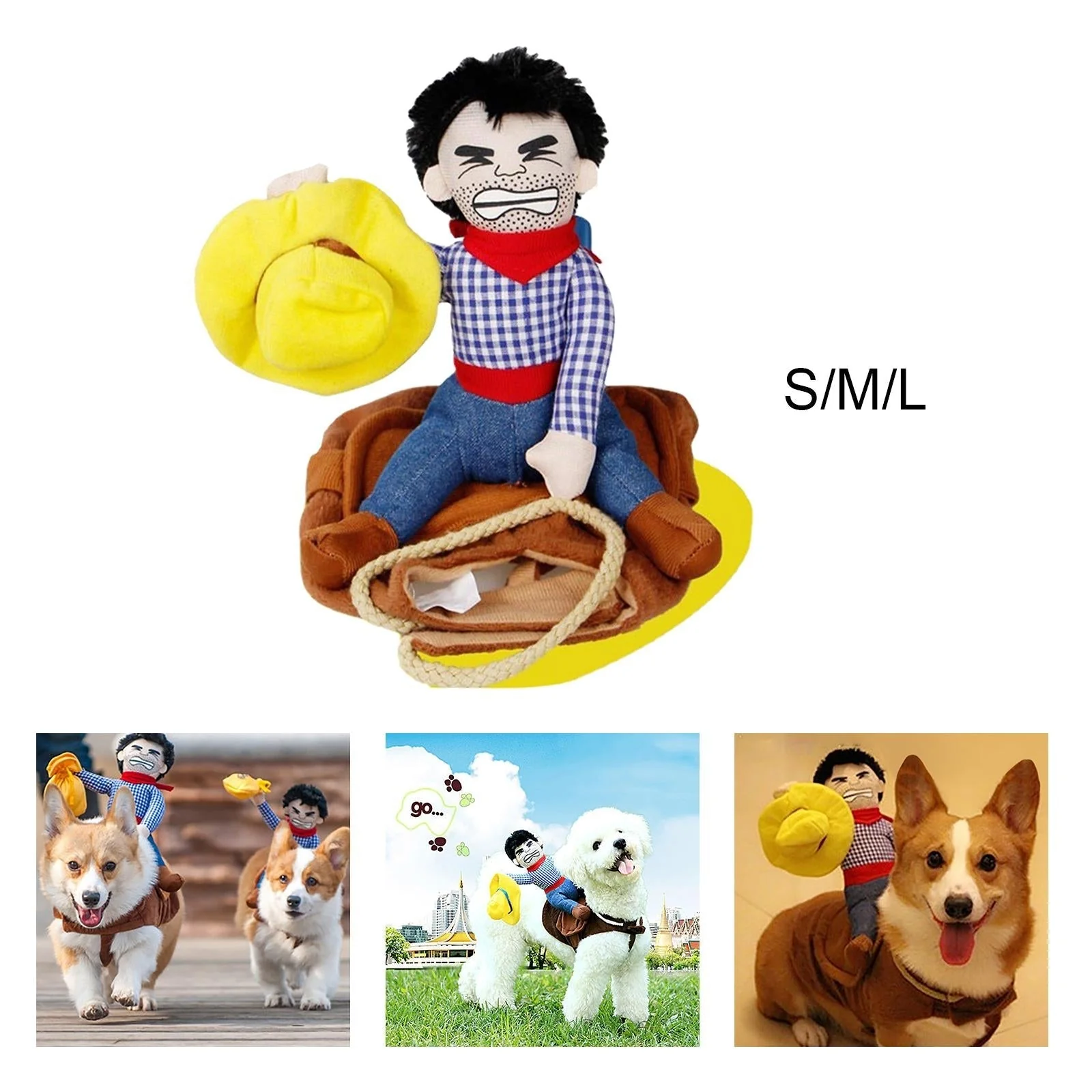 Cowboy Riding Horse Pet Costume - Image 2
