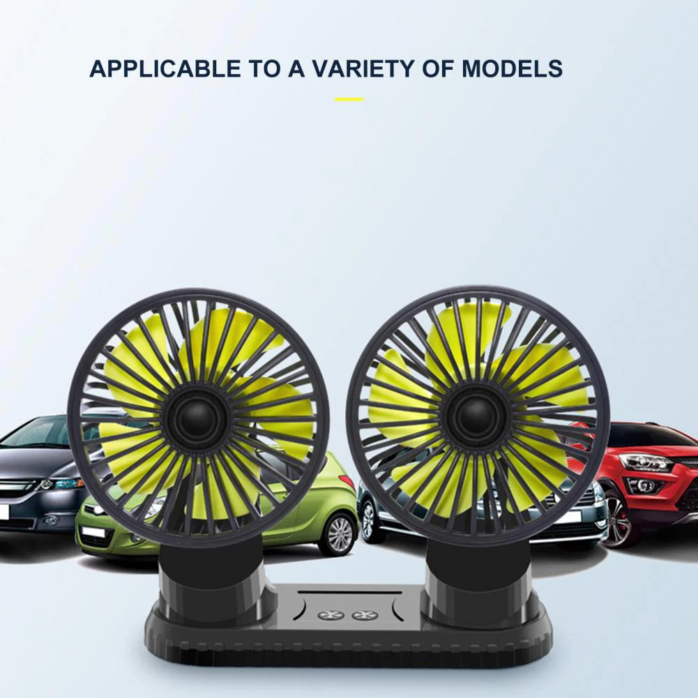 Car Dashboard Double USB Cooling Fan - Image 3