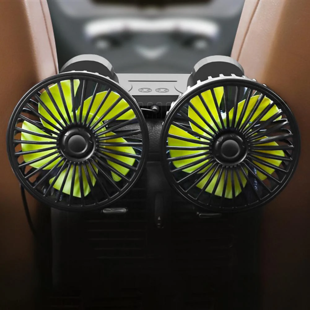 Car Dashboard Double USB Cooling Fan - Image 2