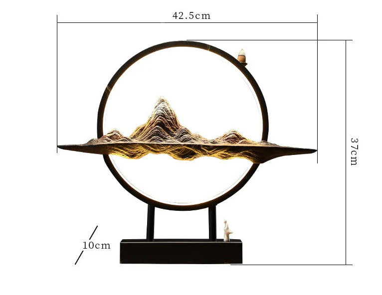 Lotus Buddha Ceramic Waterfall Incense Burner Lamp - Image 2