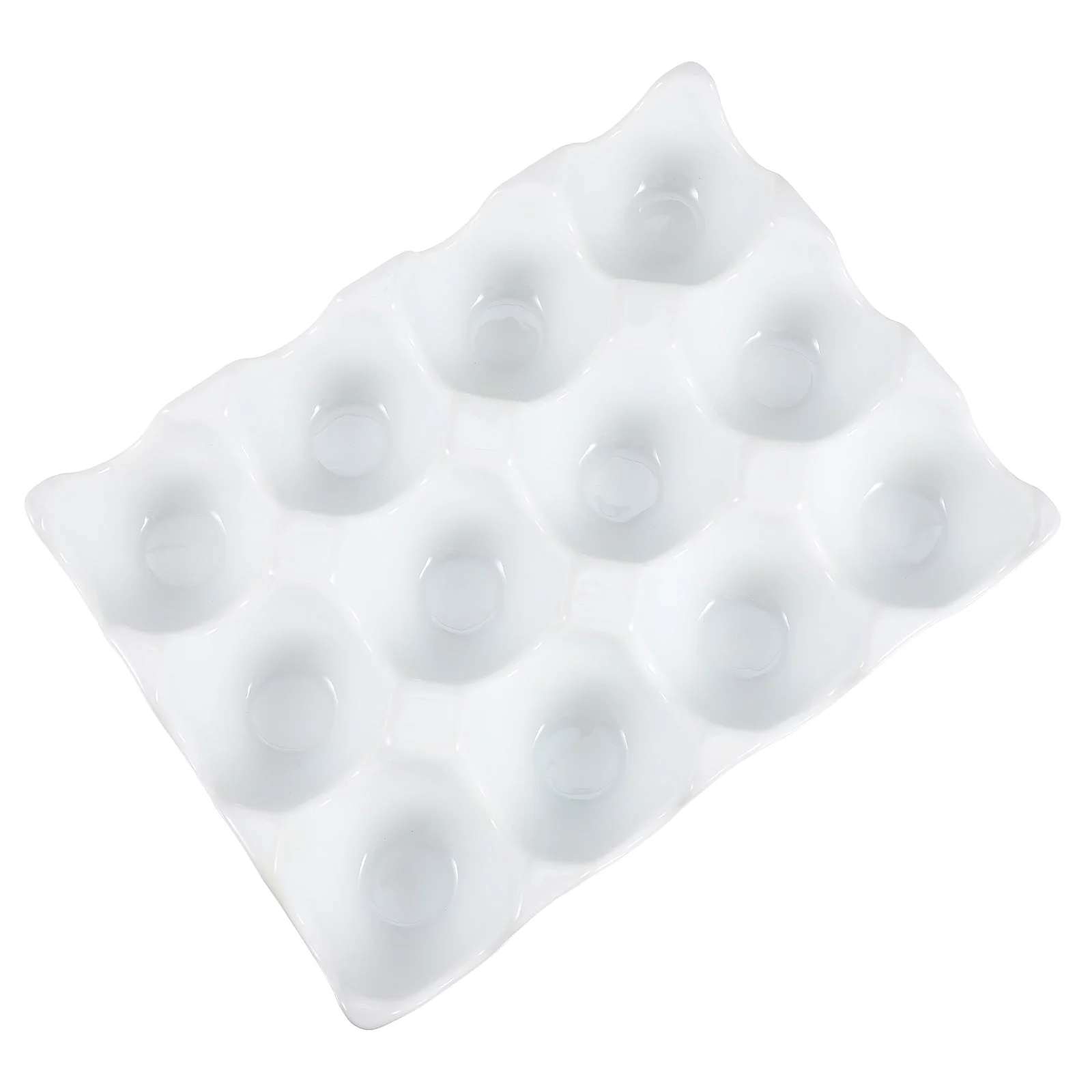 Creative 6 Grids White Ceramic Egg Tray - Image 2