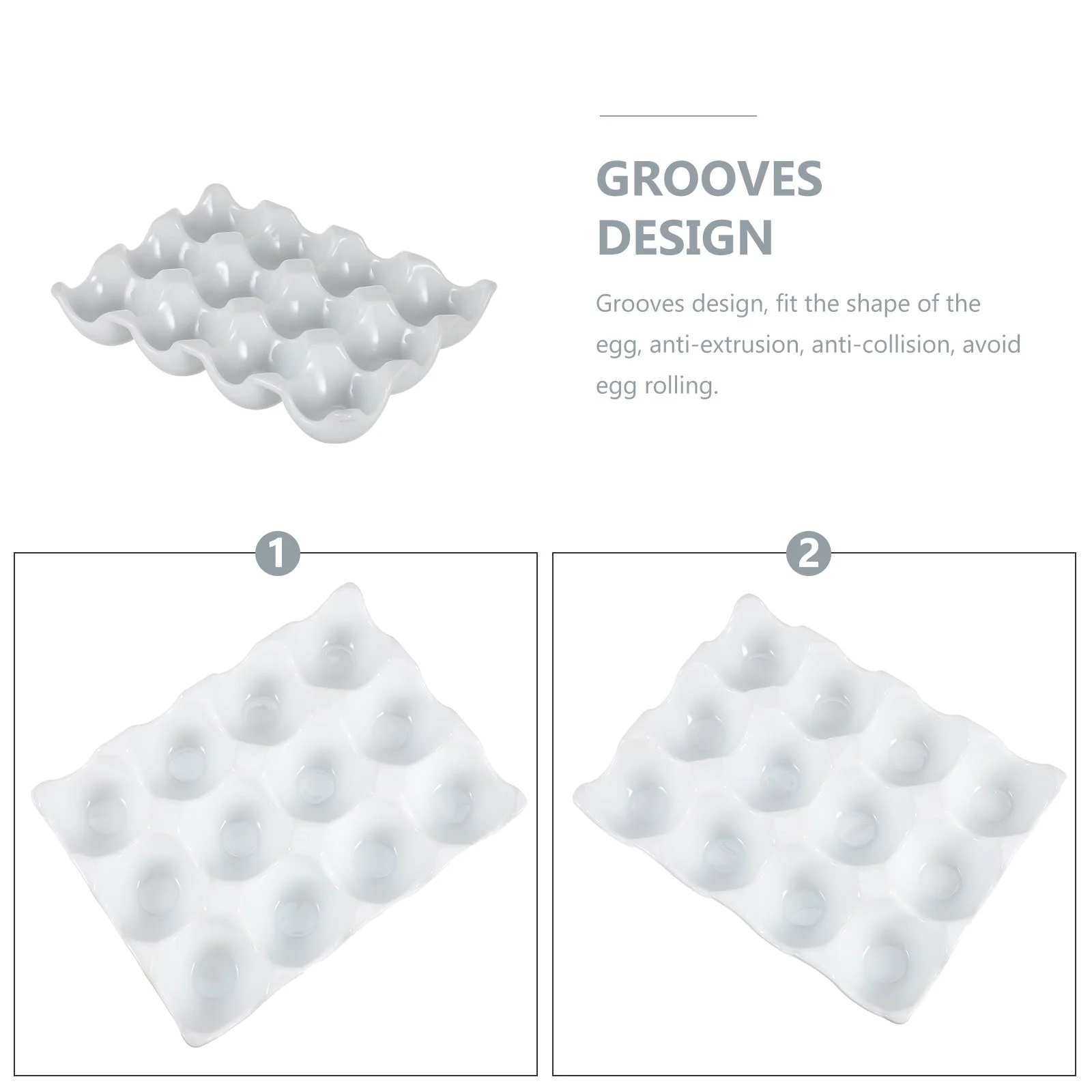 Creative 6 Grids White Ceramic Egg Tray - Image 3