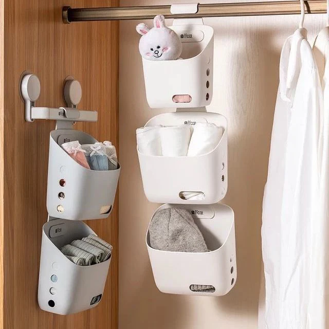 Wall-Mounted Simple Hanging Stackable Storage Basket - Image 2