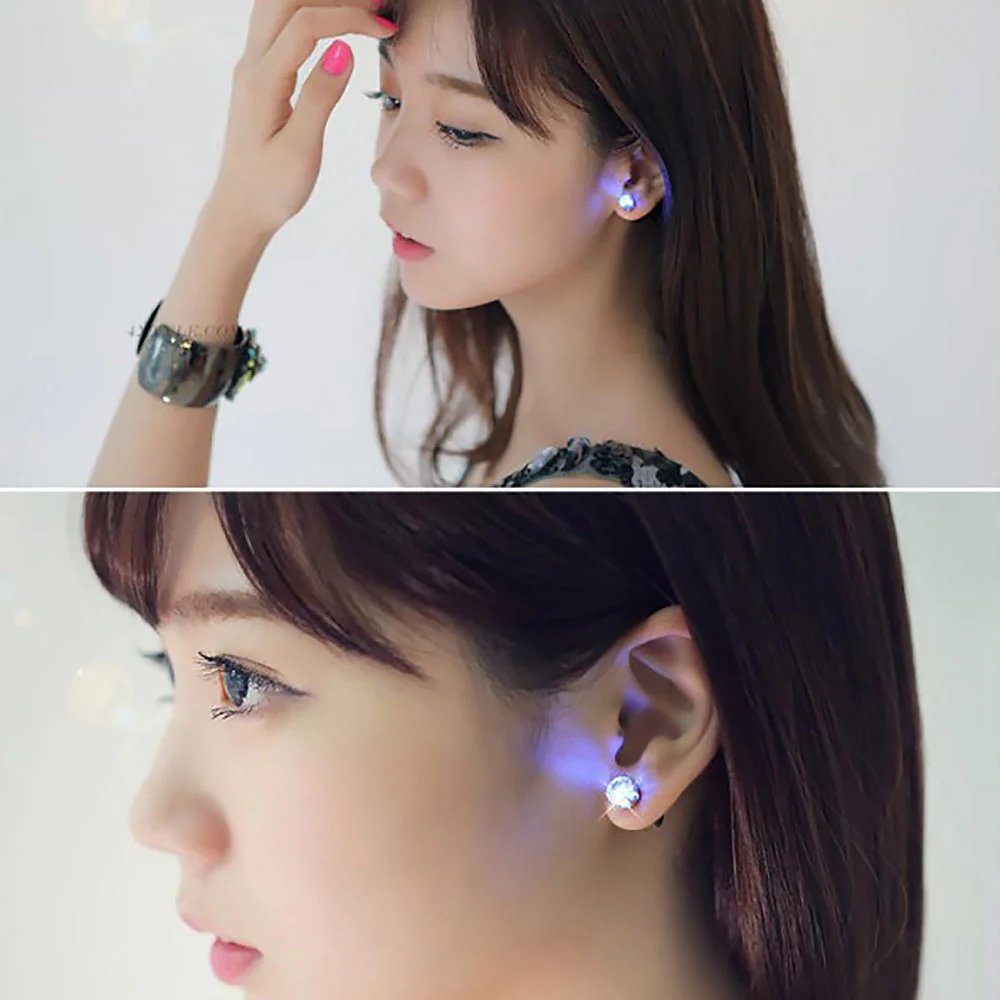 Korean Style LED Colorful Zircon Earrings - Image 2
