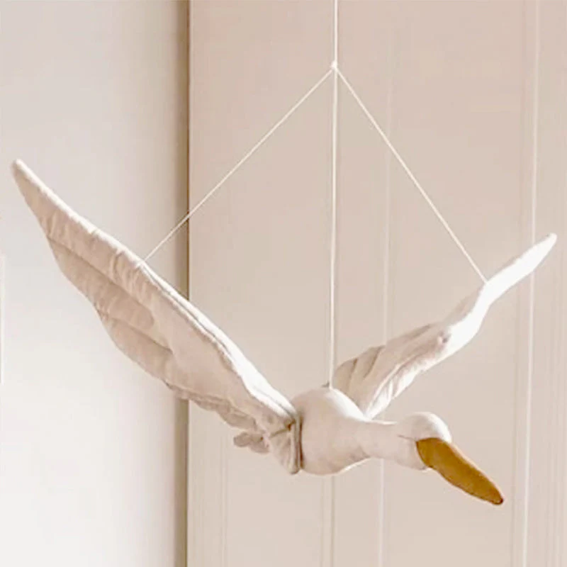 Creative Nursery Decor Hanging Swan Plush Doll - Image 1