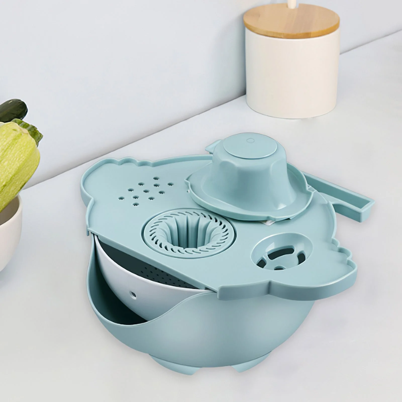 All-in-One Drain Basket Vegetable Grater - Image 1