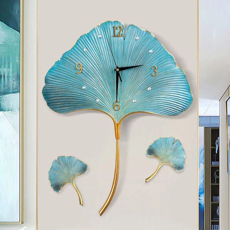Elegant Leaf Wall Silent Clock - Image 1