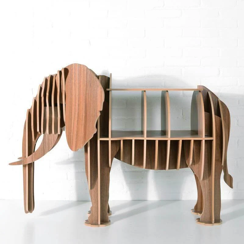 High-end European Style Wood Elephant Furniture Book Shelf - Image 2