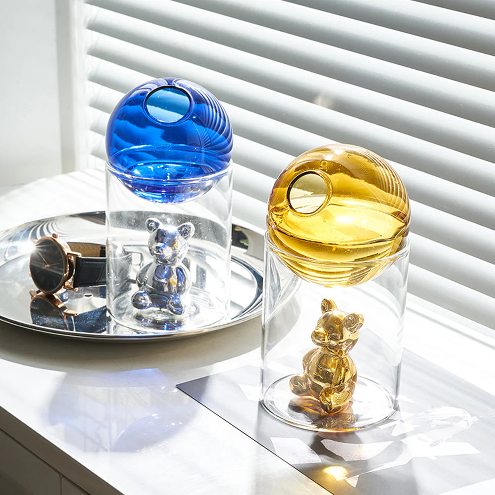 Transparent Double Glass Terrarium Art Vase - Image 1