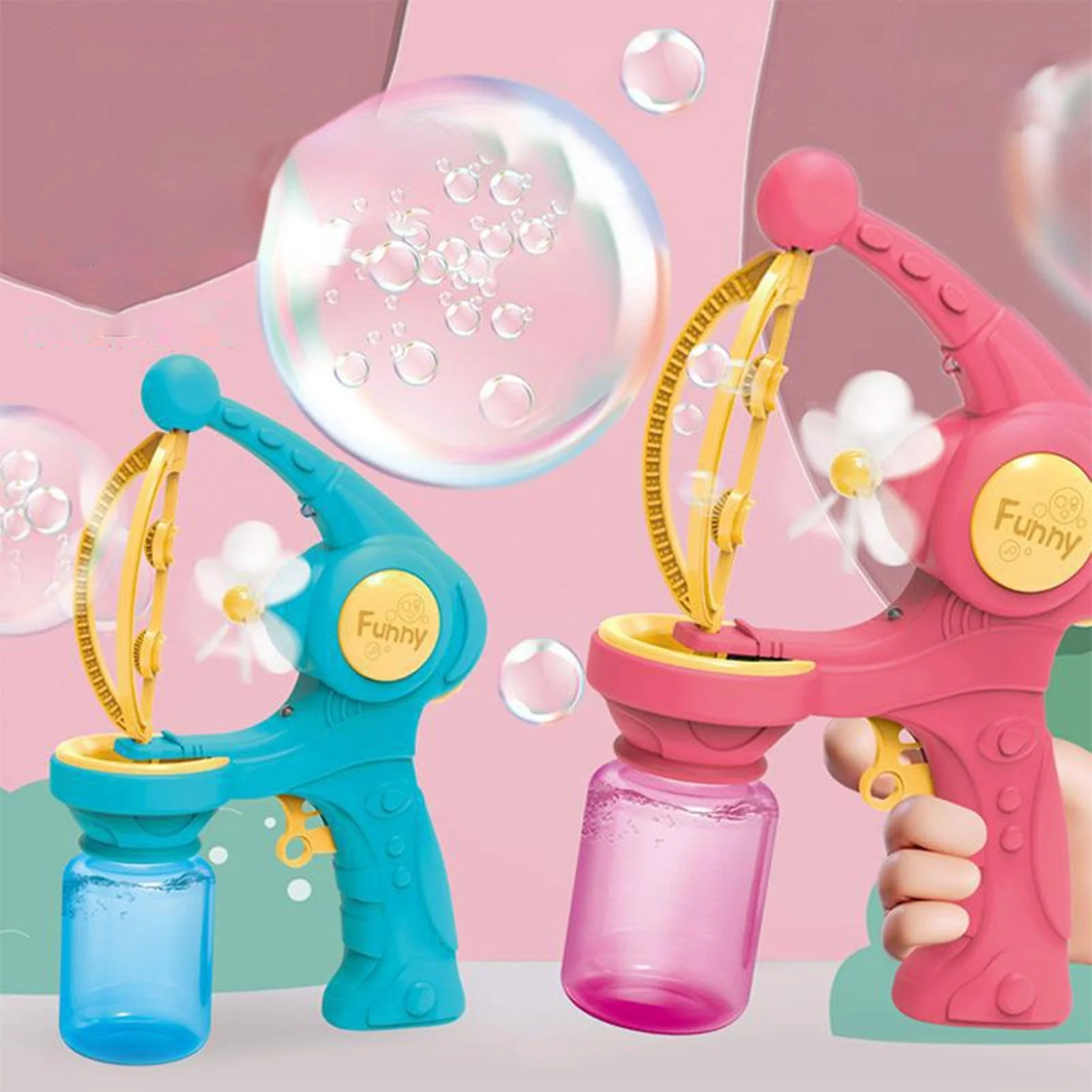Automatic Flower Bubble Blower Machine Toy - Image 2