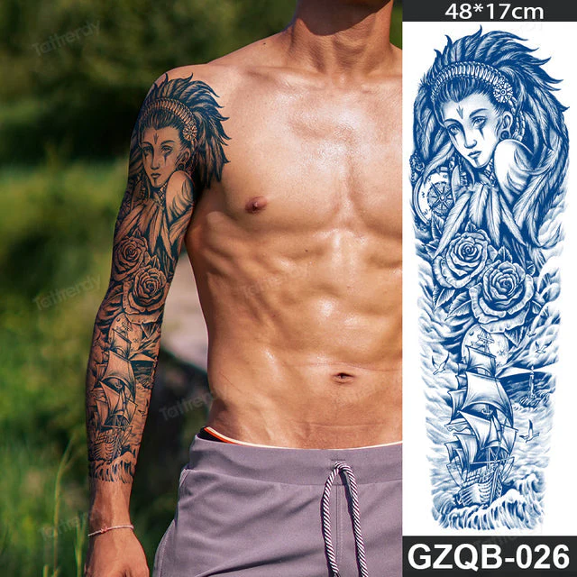 Long Lasting Full Arm Sleeve Tattoo Sticker - Image 3