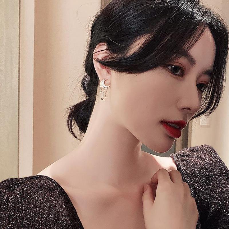 Korean Style Moon Star Earrings - Image 2