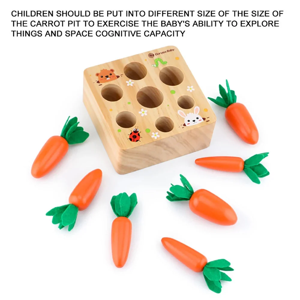 Carrot Picking Wooden Kids Educational Game Toy - Image 3