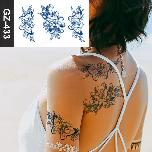 Flower Sleeve Semi-Permanent Tattoo - Image 2