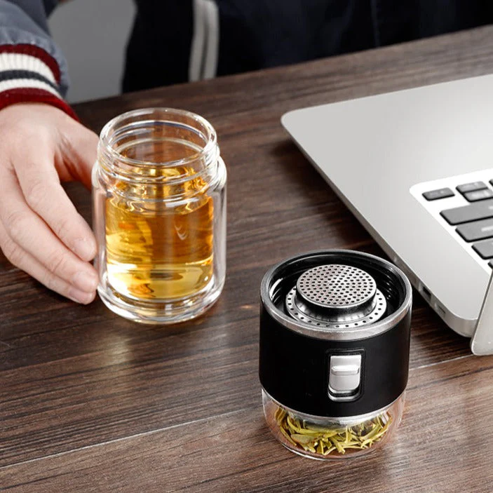 Double Glass Tea Infuser Thermos Bottle - Image 3