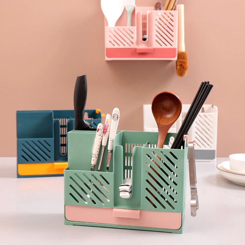 Wall-Mounted Kitchen Cutlery Drainer Storage - Image 2