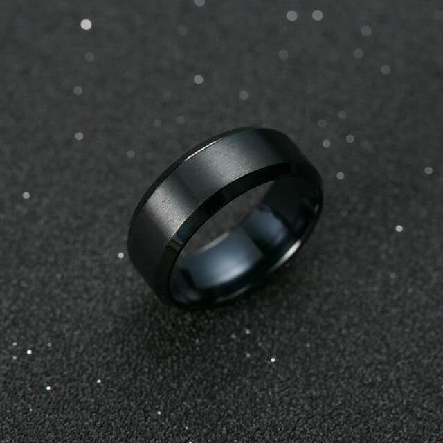 Black Titanium Ring for Men - Image 2