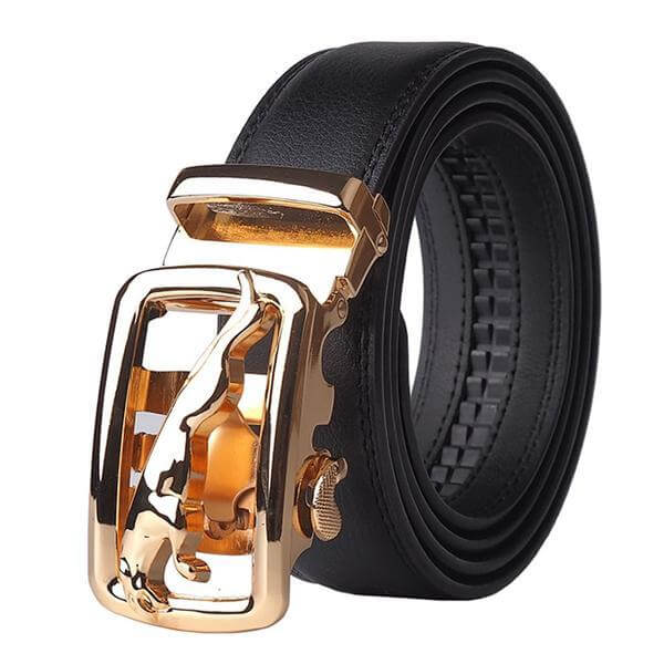 Automatic Buckle Cowhide Leather Men Belt - Image 2