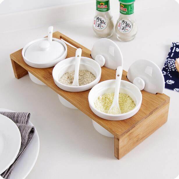 Japan Style Ceramic Spice Jar Kitchen Organizer - Image 1