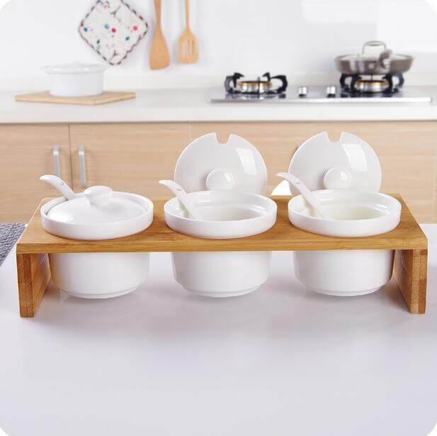 Japan Style Ceramic Spice Jar Kitchen Organizer - Image 2