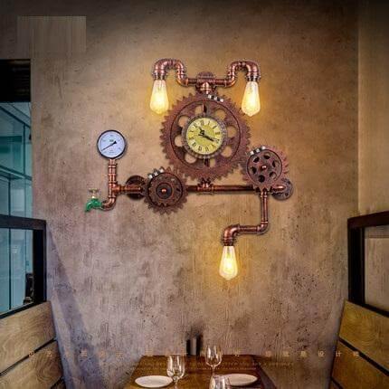 Edison Wall Sconce American Style Wood Iron Light Lamps - Image 1
