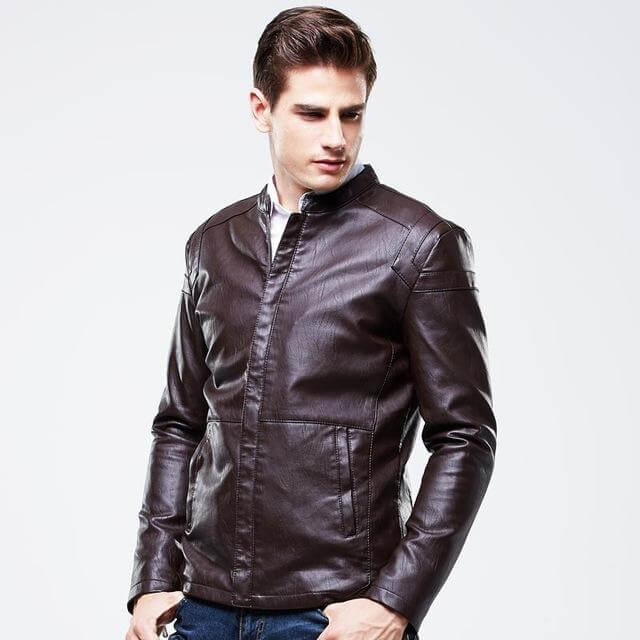High Quality Luxury  Men's PU Leather Jacket - Image 3