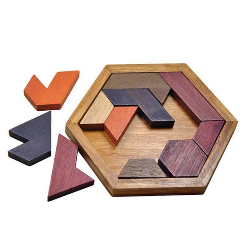 Tangram/Jigsaw Board Wood Geometric Shape Toy - Image 1