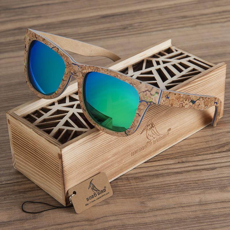 Polarized UV protection Wooden Bamboo Sunglasses for Men - Image 1