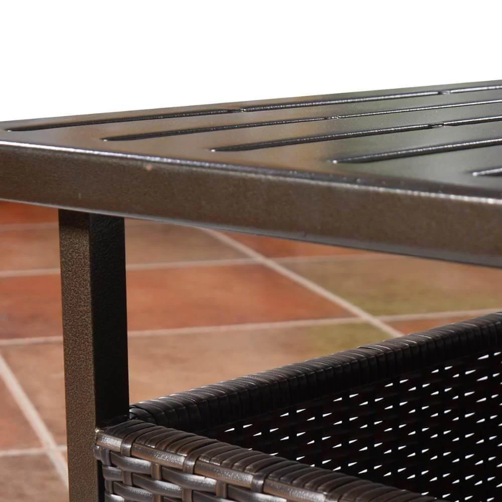 Brown Steel Side Table Outdoor Furniture - Image 3