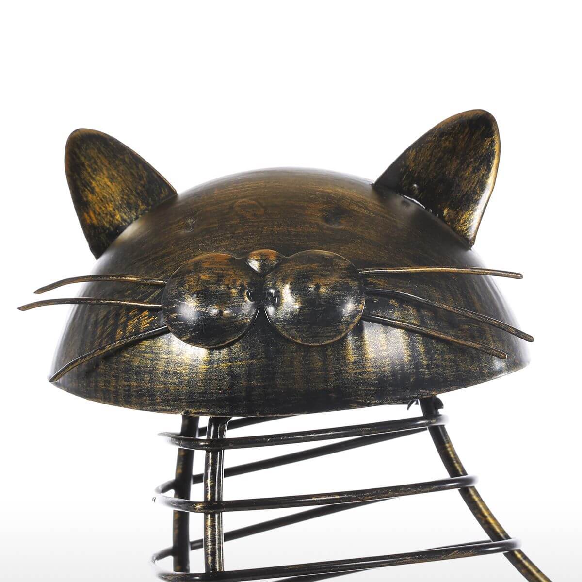 Metal Cat Figurines Cork Container - Image 3