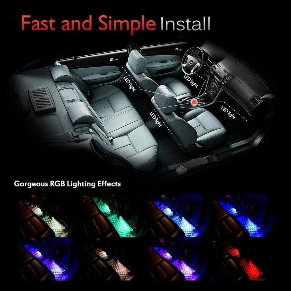 4pcs LED Car Interior Lighting Kit - Image 2