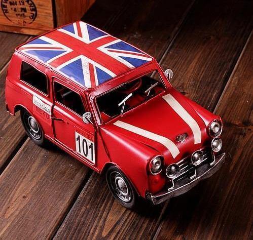 Vintage British Metal Iron Antique Shabby Car - Image 2