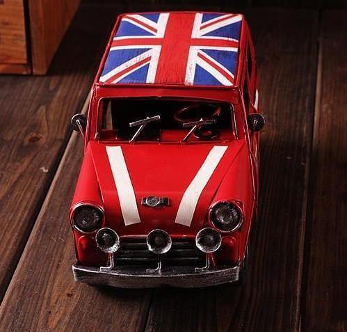 Vintage British Metal Iron Antique Shabby Car - Image 3