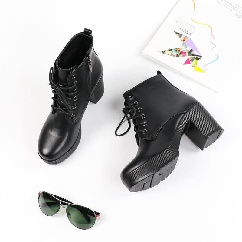 Thick High Fur Platform Heels for Women - Image 2