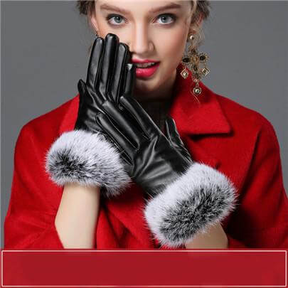 Women Genuine Rabbit Fur Gloves - Image 3